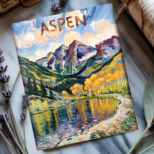 Aspen Colorado Reise Van Gogh Berglandschaft Postkarte