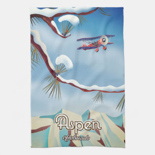 Aspen Colorado Reiseplakat Geschirrtuch