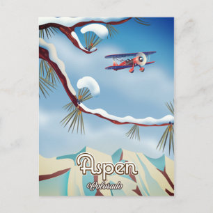 Aspen Colorado Reiseplakat Postkarte