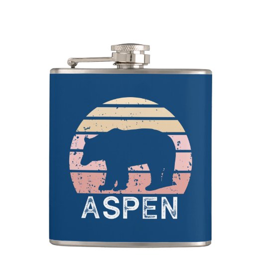 Aspen Colorado Retro Bär Flachmann (Vorderseite)