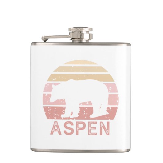 Aspen Colorado Retro Bär Flachmann (Vorderseite)