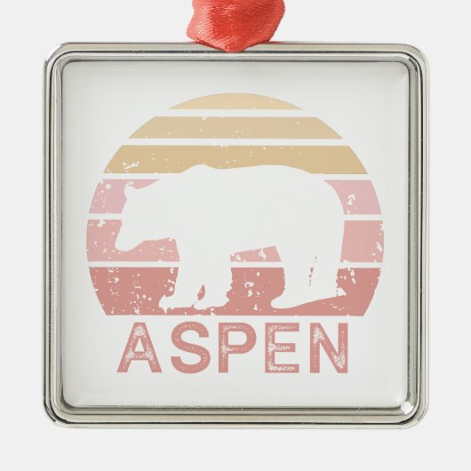Aspen Colorado Retro Bär Ornament Aus Metall (Vorne)
