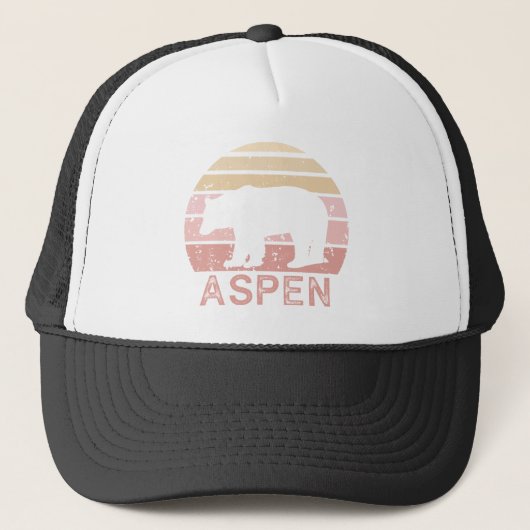 Aspen Colorado Retro Bär Truckerkappe (Vorderseite)