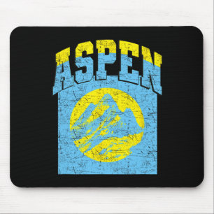 Aspen Colorado Retro-Berg Vintage-Skifahren Wander Mousepad