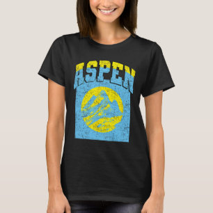 Aspen Colorado Retro-Berg Vintage-Skifahren Wander T-Shirt