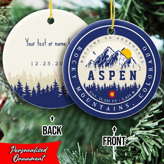 Aspen Colorado Retro Sunset Camping Souvenirs Keramik Ornament