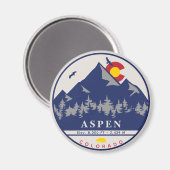Aspen Colorado Retro Sunset Camping Souvenirs Magnet (Vorderseite/Rückseite)