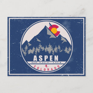 Aspen Colorado Retro Sunset Souvenirs 80er Postkarte