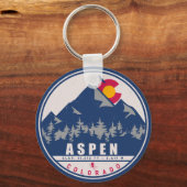 Aspen Colorado Retro Sunset Souvenirs 80er Schlüsselanhänger (Vorderseite)