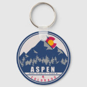 Aspen Colorado Retro Sunset Souvenirs 80er Schlüsselanhänger (Rückseite)