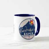 Aspen Colorado Retro Sunset Souvenirs 80er Tasse (VorderseiteRechts)