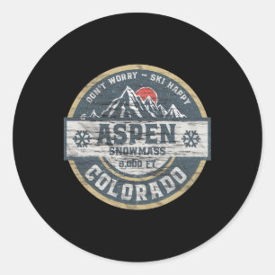 Aspen Colorado Rocky Mountains T-Shirt Wandern Cam Runder Aufkleber