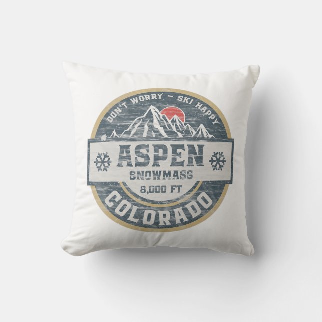 Aspen Colorado Rocky Mountains Tee Hiking Camping  Kissen (Vorderseite)