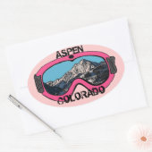 Aspen Colorado Rosa Schneeschuhe Sticker (Umschlag)