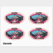 Aspen Colorado Rosa Schneeschuhe Sticker (Blatt)