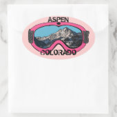 Aspen Colorado Rosa Schneeschuhe Sticker (Tasche)