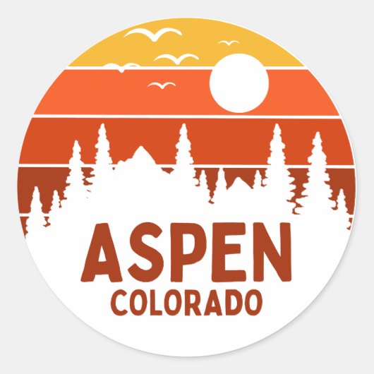 Aspen, Colorado Runder Aufkleber (Vorderseite)