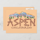 Aspen Colorado rustikaler Baumberg Postkarte (Vorne/Hinten)