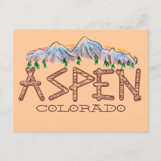 Aspen Colorado rustikaler Baumberg Postkarte (Vorderseite)
