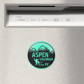 Aspen Colorado Sea Green Snowboardart Magnet (In Situ (Geschirrspüler))