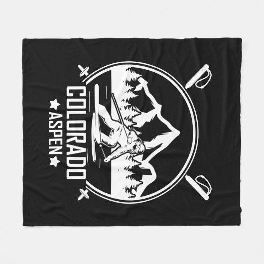 Aspen Colorado ski Fleecedecke (Vorderseite (Horizontal))