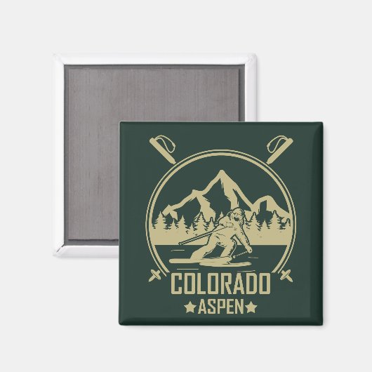Aspen Colorado Ski Magnet (Vorderseite/Rückseite)