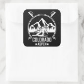 Aspen Colorado ski Quadratischer Aufkleber (Tasche)