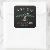 Aspen Colorado ski Quadratischer Aufkleber (Tasche)