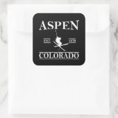 Aspen Colorado ski Quadratischer Aufkleber (Tasche)