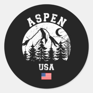 Aspen Colorado Ski Resort Alpin Ski American F Runder Aufkleber