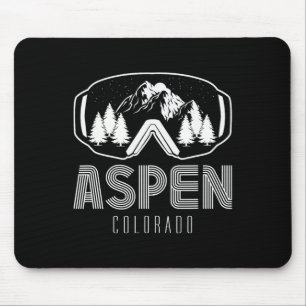 Aspen Colorado Ski Schneebrettbrille Berg Skifahre Mousepad