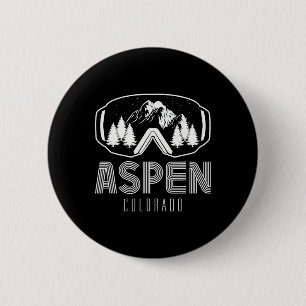 Aspen Colorado Ski Skibrille Berg Skifahren Button