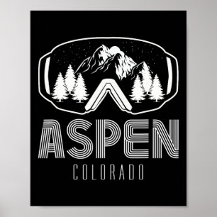 Aspen Colorado Ski Snowboard Goggles Berg Skii Poster
