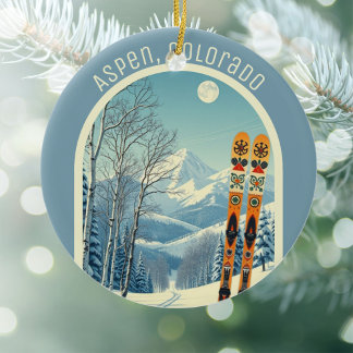 Aspen Colorado Ski-Souvenir Keramik Ornament