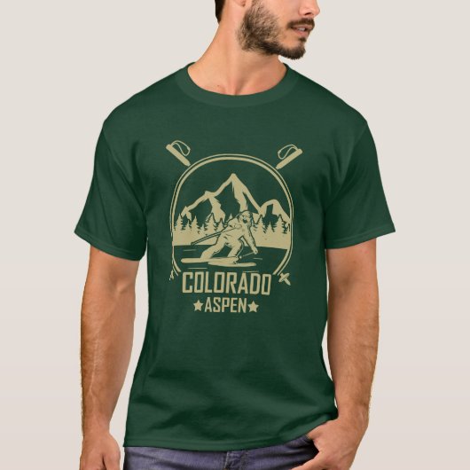 Aspen Colorado Ski T-Shirt (Vorderseite)
