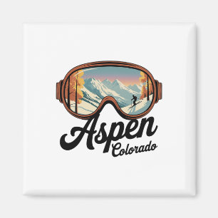 Aspen Colorado Skibrille - Retro Skifahren Souveni Magnet