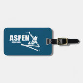 Aspen Colorado Skier Gepäckanhänger (Vorderseite horizontal)