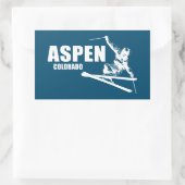 Aspen Colorado Skier Rechteckiger Aufkleber (Tasche)