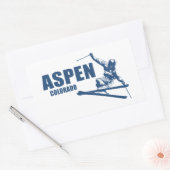 Aspen Colorado Skier Rechteckiger Aufkleber (Umschlag)