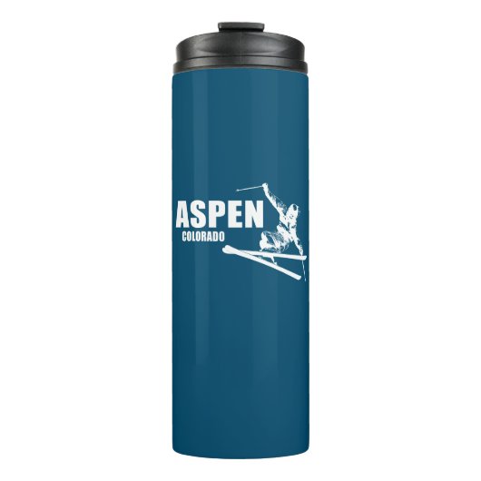 Aspen Colorado Skier Thermosbecher (Vorderseite)