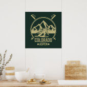 Aspen Colorado Skifahren Poster (Küche)
