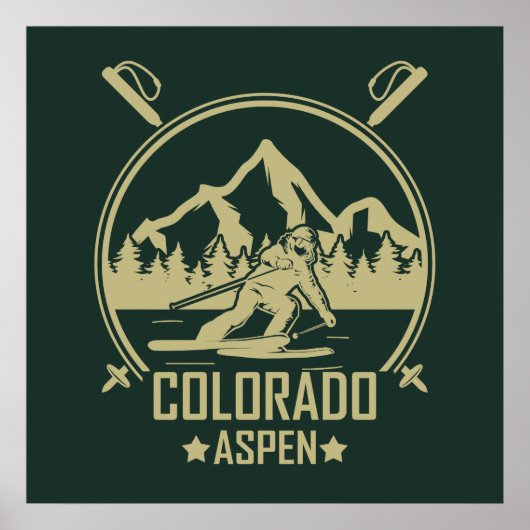 Aspen Colorado Skifahren Poster (Vorne)