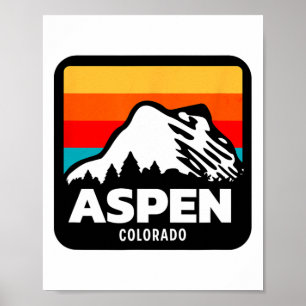 Aspen Colorado Skifahren Snowboarden Familienausfl Poster