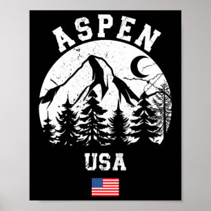 Aspen Colorado Skigebiet Alpinski Amerikanische Fl Poster