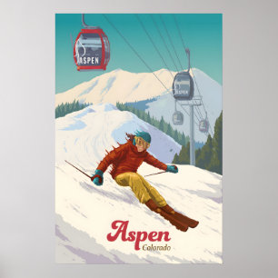 Aspen Colorado Skigebiet Reiseplakat Poster