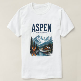 Aspen Colorado Skigebiet Urlaub Berg Reise T-Shirt