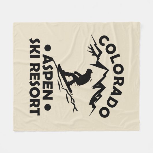 Aspen Colorado Skiort Fleecedecke (Vorderseite (Horizontal))