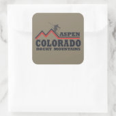 Aspen Colorado Skiort Quadratischer Aufkleber (Tasche)