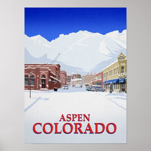 Aspen Colorado Skiort Stadt Poster (Vorne)