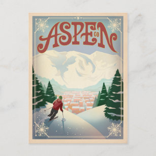Aspen, Colorado   Skipisten Postkarte
